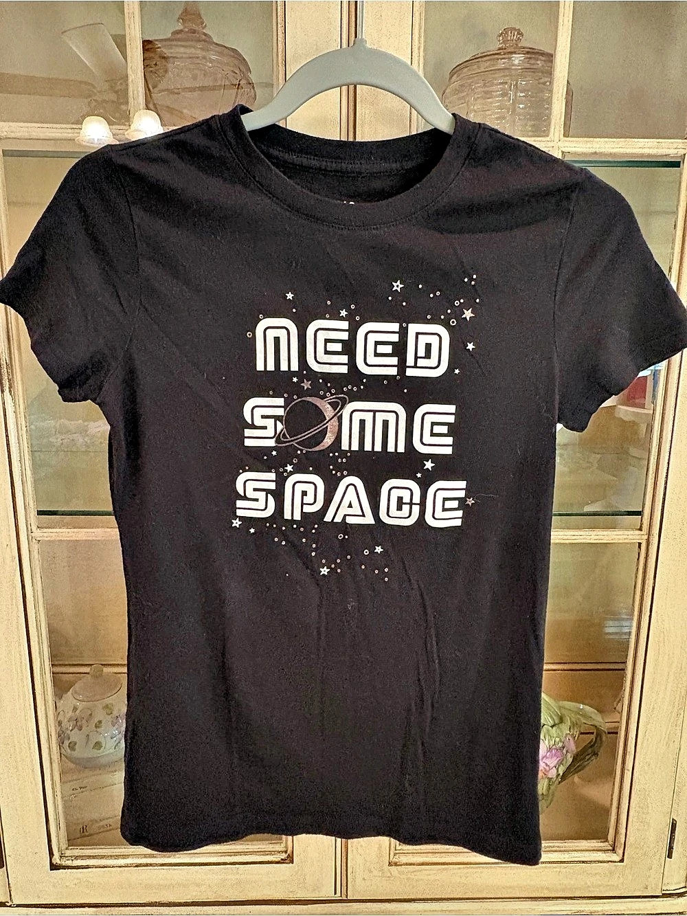 Aeropostale Classic Crew Graphic Space Tee Black Size Medium